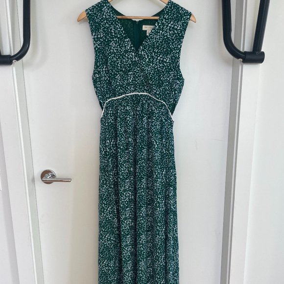 Long Green Printed Sun Dress - Picture 1 of 5